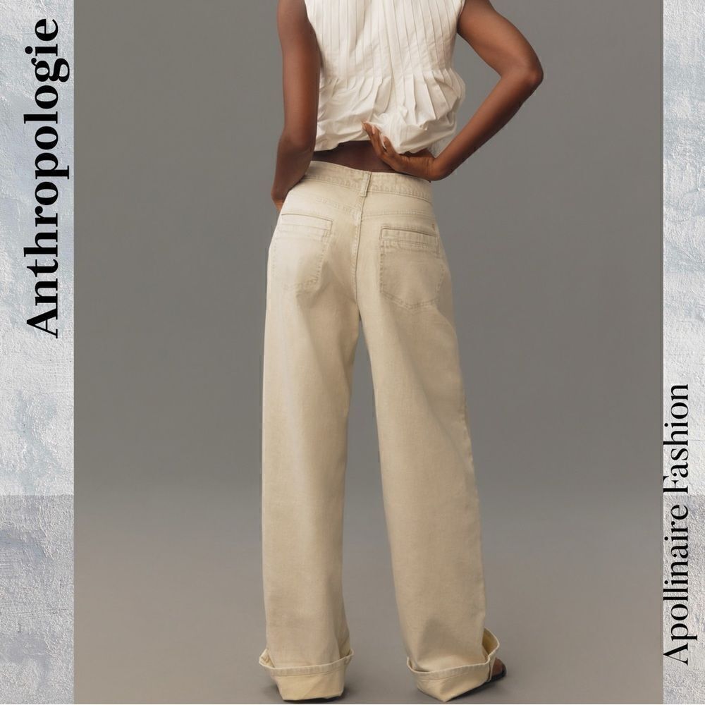 ANTHROPOLOGIE BY PILCRO DENIM JEANS IN IVORY SIZE 29T NWT - Picture 2 of 5